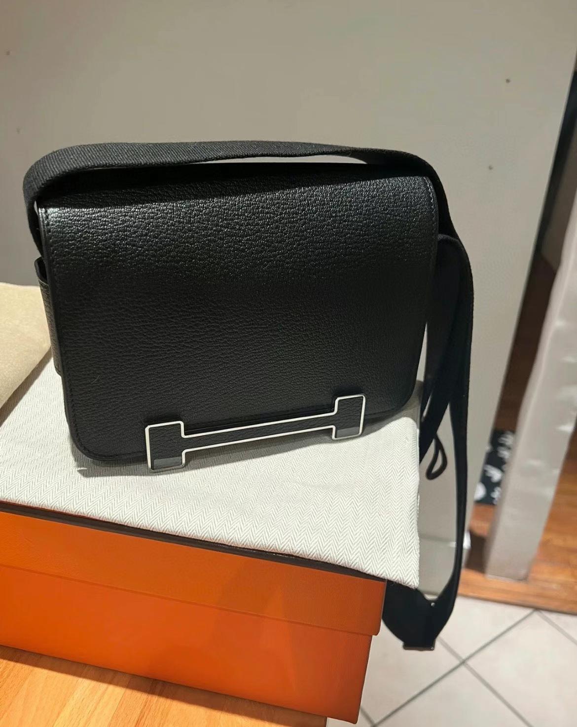 Hermès（爱马仕）Geta 木屐包 Chevre ck89 黑色 银扣 20cm 可预定