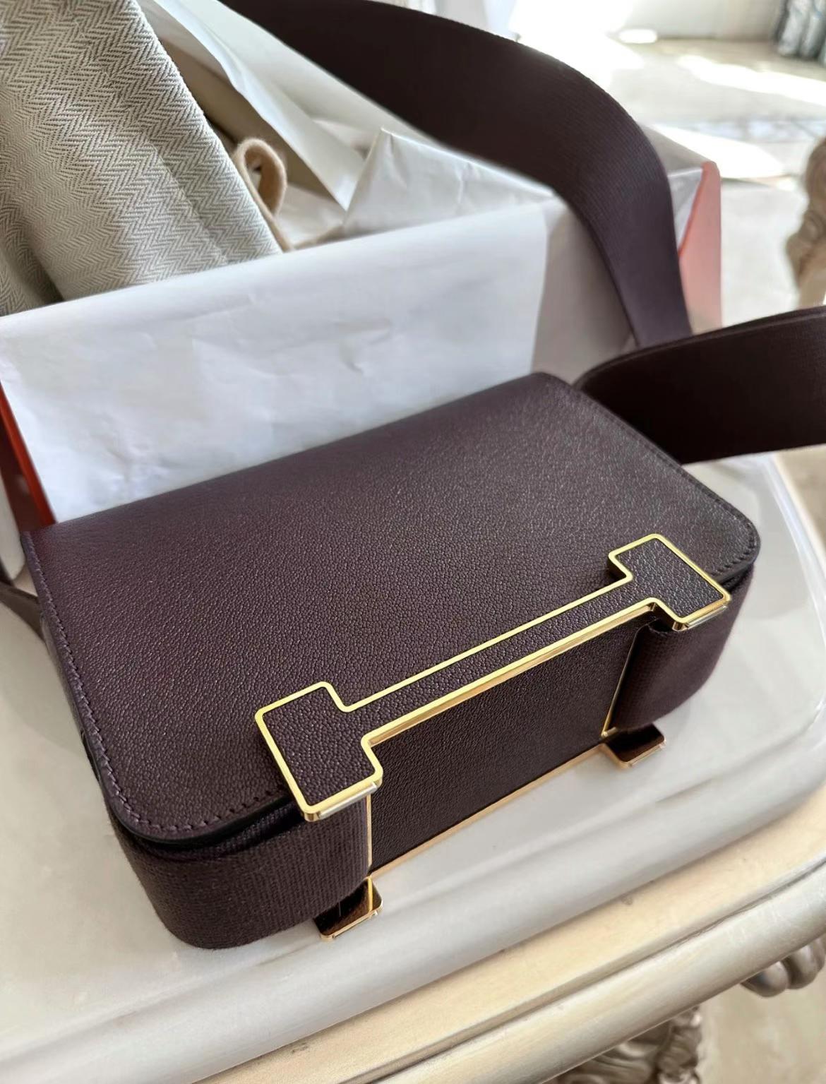 Hermès（爱马仕）Geta 木屐包 Chevre 0G 马鞍红 金扣 20cm 可预定