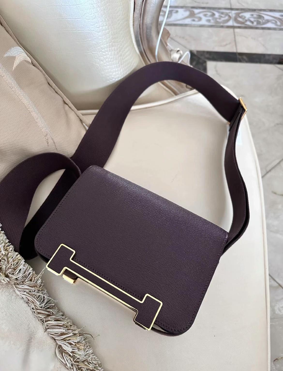 Hermès（爱马仕）Geta 木屐包 Chevre 0G 马鞍红 金扣 20cm 可预定