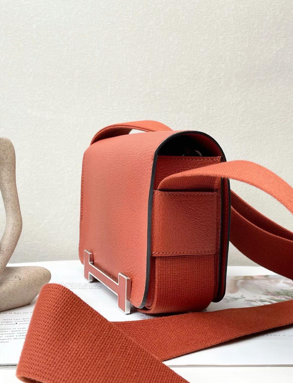 Hermès（爱马仕）Geta 木屐包 Chevre C6 南瓜色 银扣 20cm 可预定
