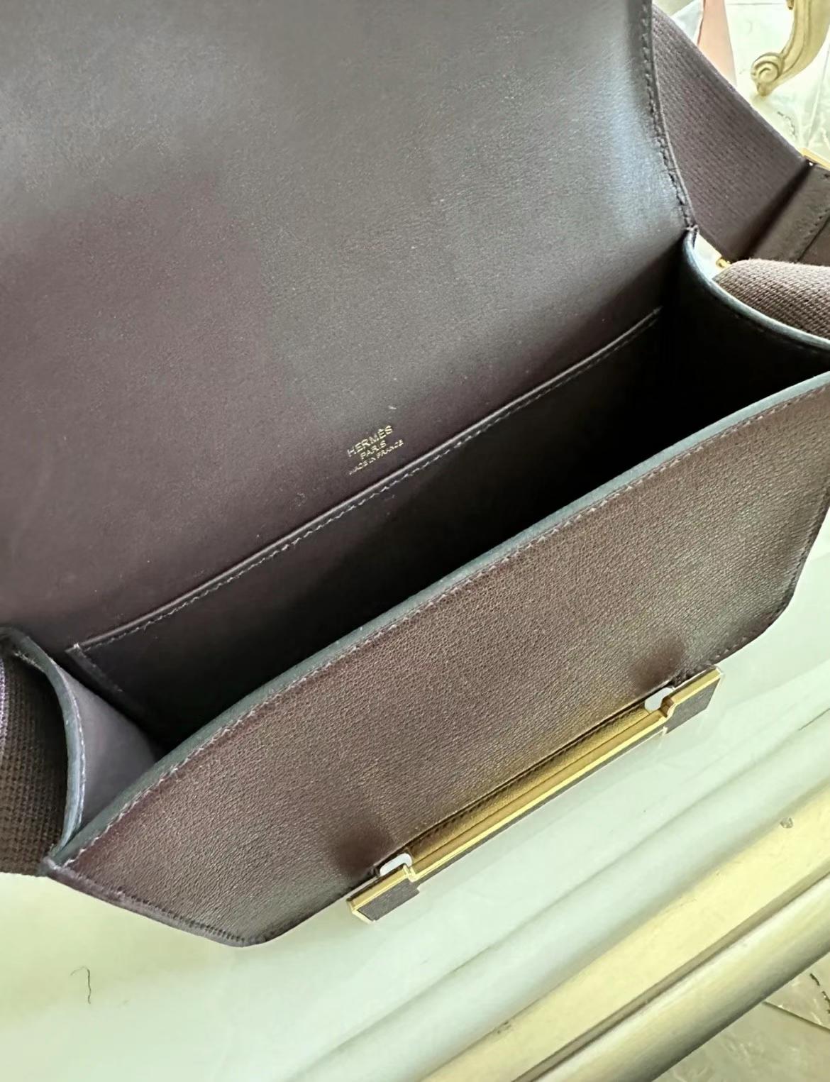 Hermès（爱马仕）Geta 木屐包 Chevre 0G 马鞍红 金扣 20cm 可预定