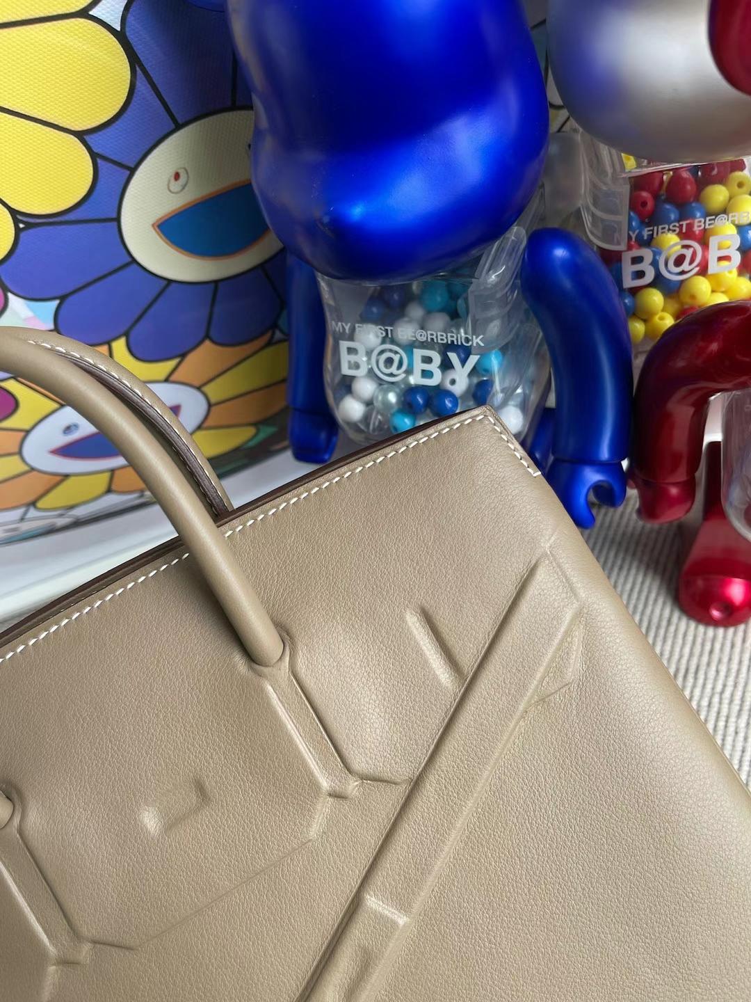 Hermès（爱马仕）Birkin Shadow 幻影包 Swift 大象灰 银扣 25cm