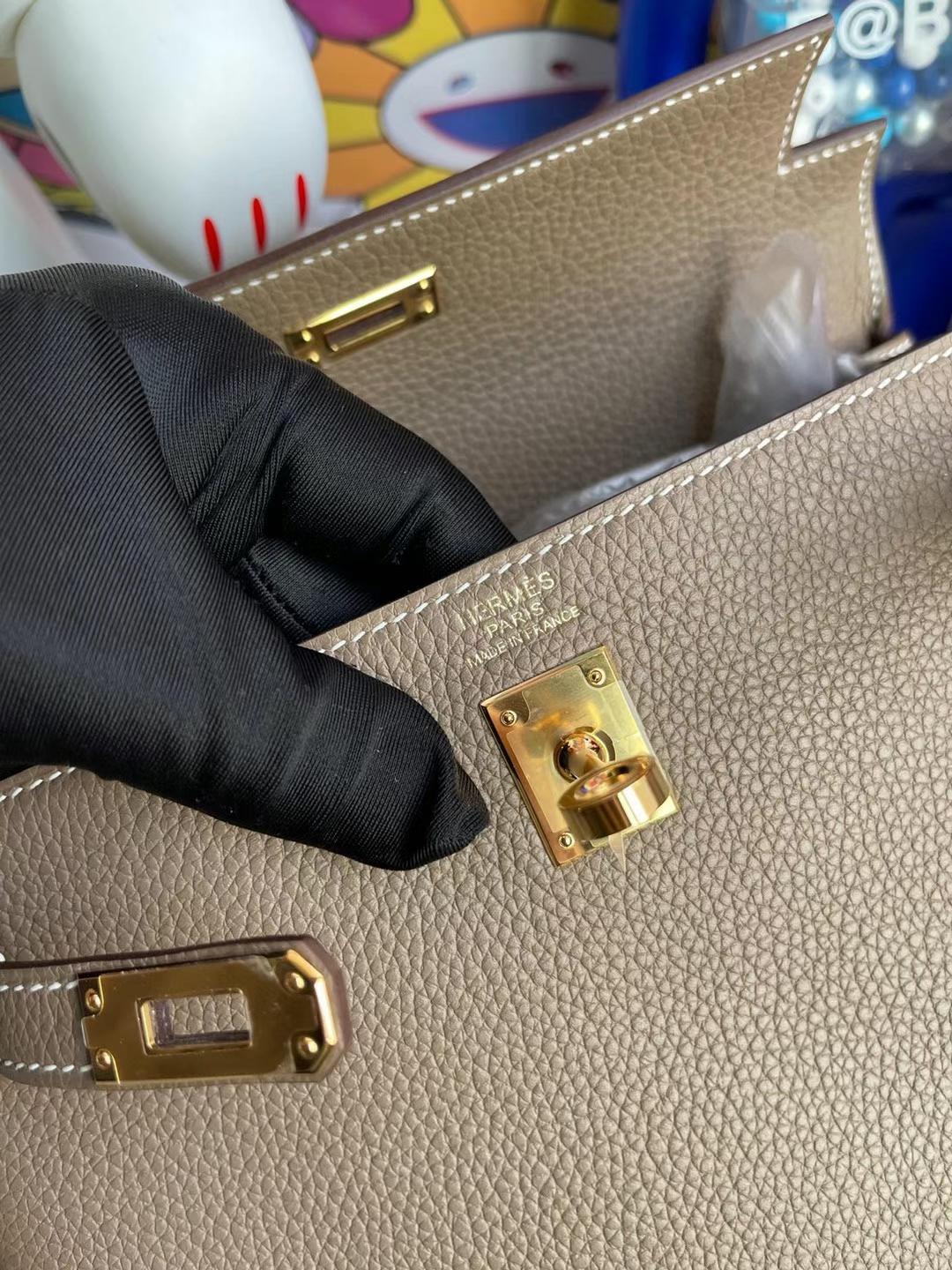 Hermès（爱马仕）Kelly 凯莉包 Togo Ck18 大象灰 Ghw 顶级工艺 全手工缝制 金扣 25cm