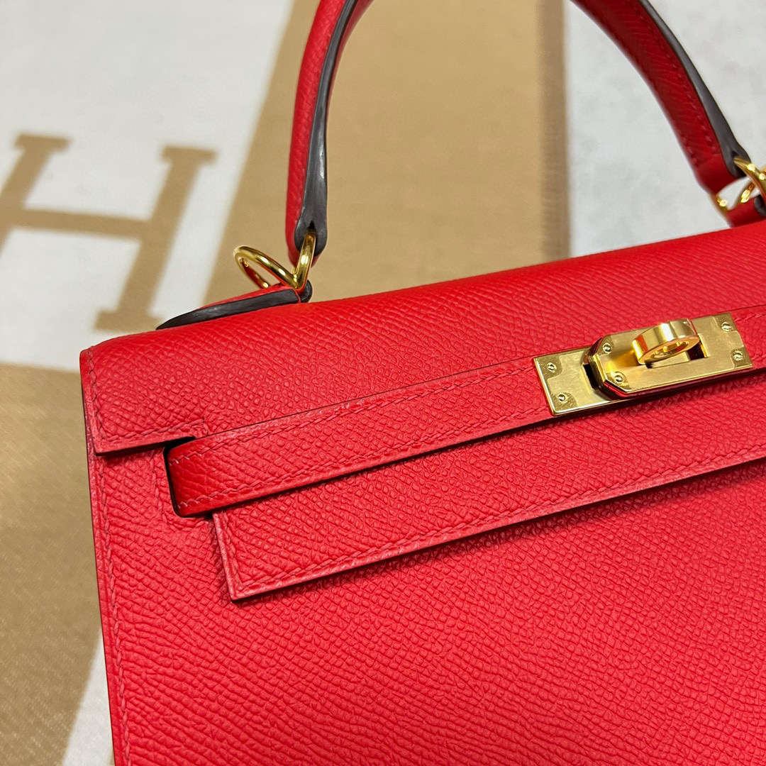 Hermès（爱马仕）Kelly 凯莉包 Epsom S3 心红色 金扣 25cm
