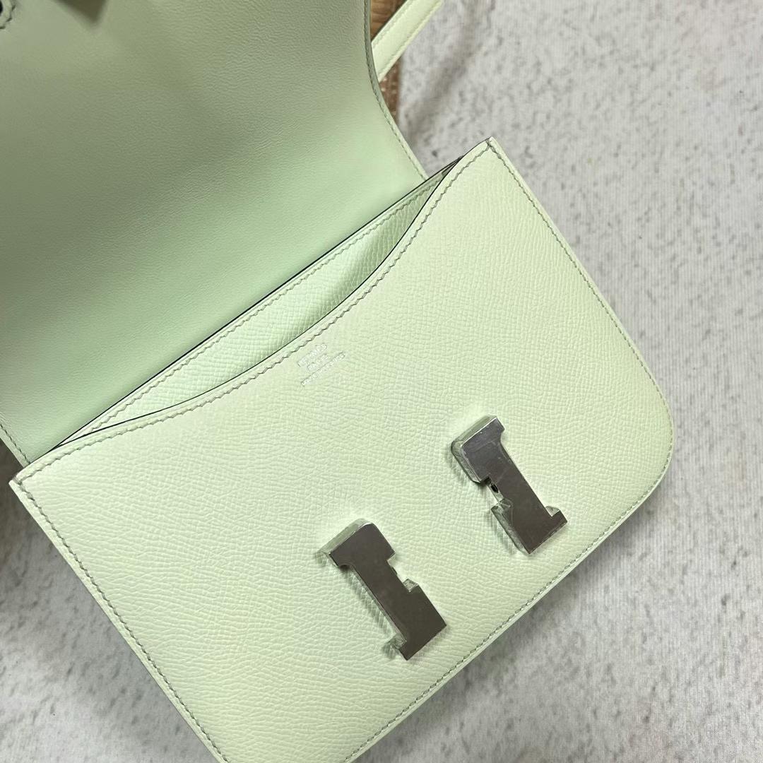 Hermès（爱马仕）Constance 康斯坦斯 Epsom 0S 气泡绿 银扣 19cm