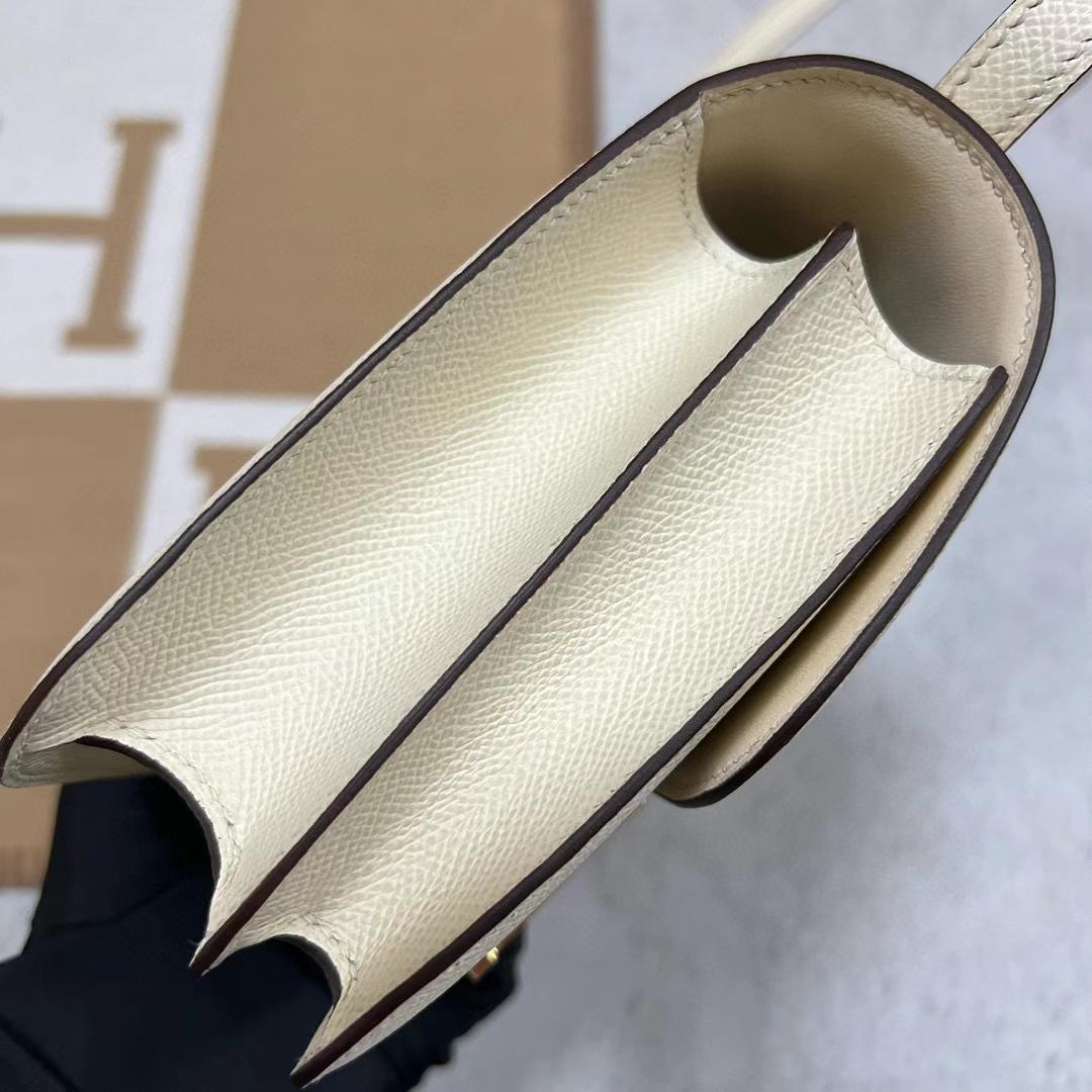 Hermès（爱马仕）Constance 康斯坦斯 Epsom i2 奶油白 金扣 19cm
