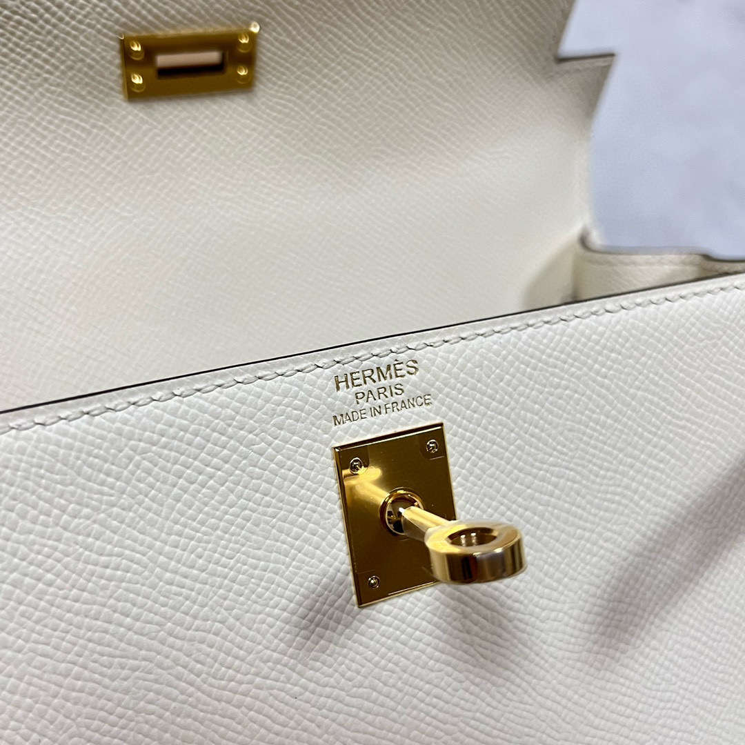Hermès（爱马仕）Kelly 凯莉包 Epsom i2 奶油白 金扣 25cm
