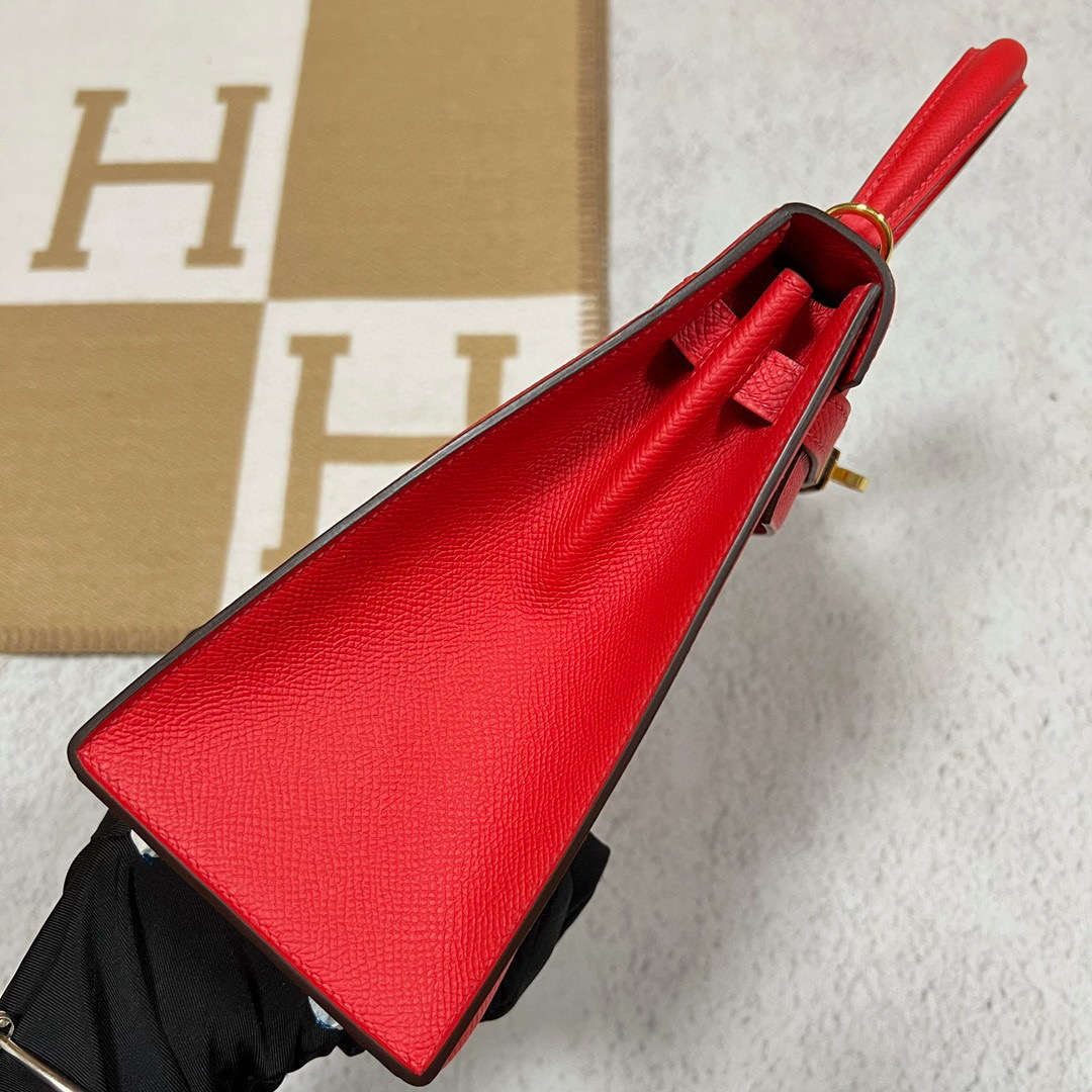 Hermès（爱马仕）Kelly 凯莉包 Epsom S3 心红色 金扣 25cm