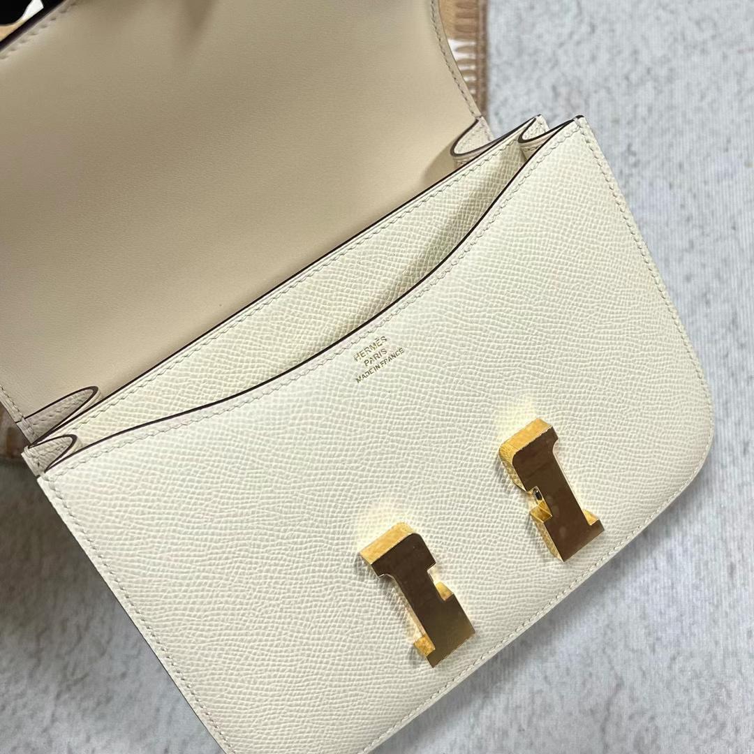 Hermès（爱马仕）Constance 康斯坦斯 Epsom i2 奶油白 金扣 19cm