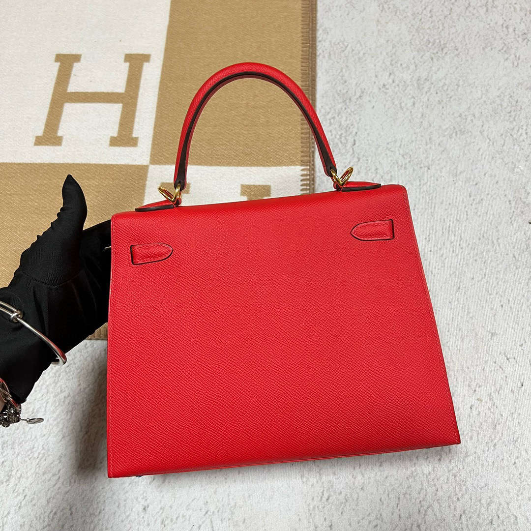Hermès（爱马仕）Kelly 凯莉包 Epsom S3 心红色 金扣 25cm