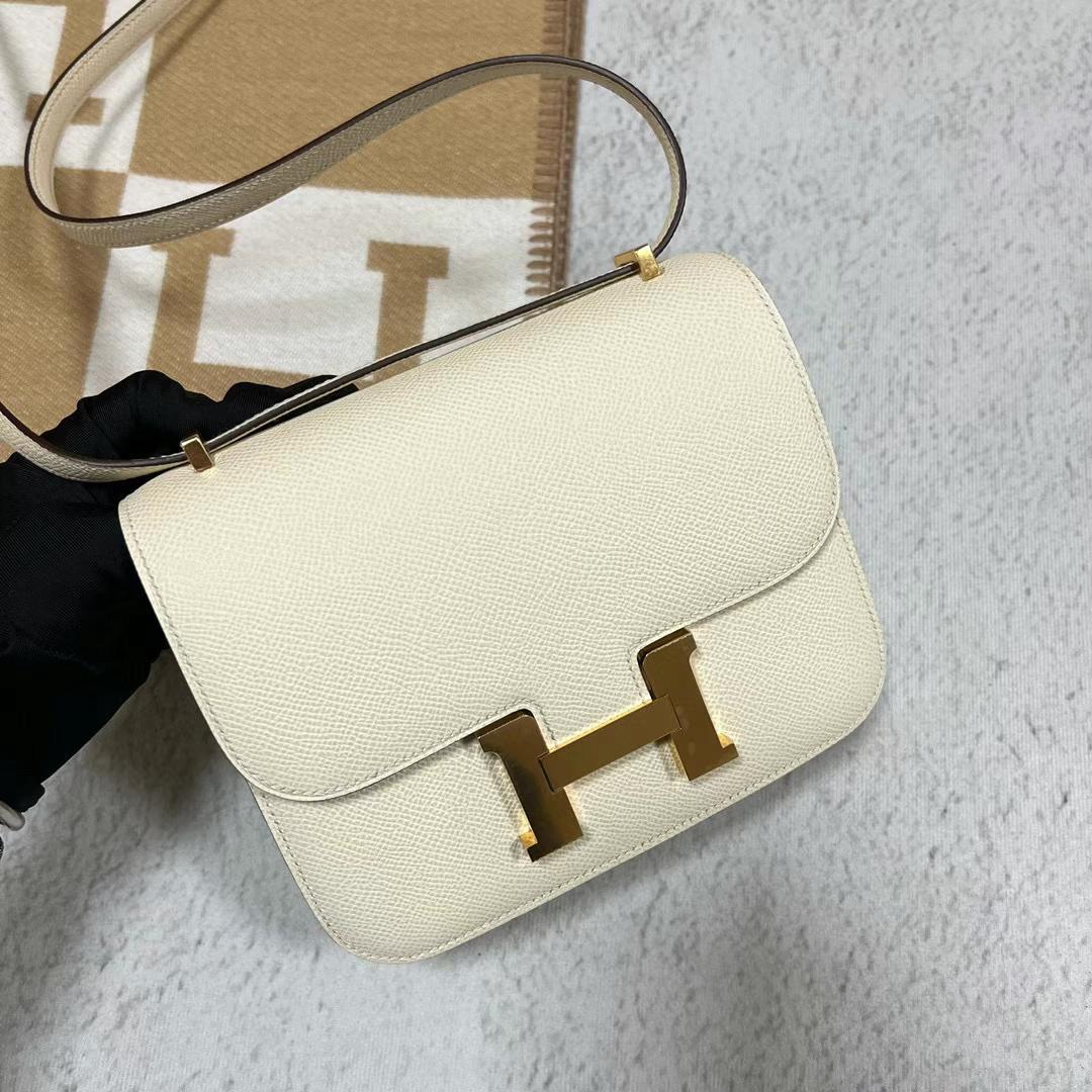 Hermès（爱马仕）Constance 康斯坦斯 Epsom i2 奶油白 金扣 19cm