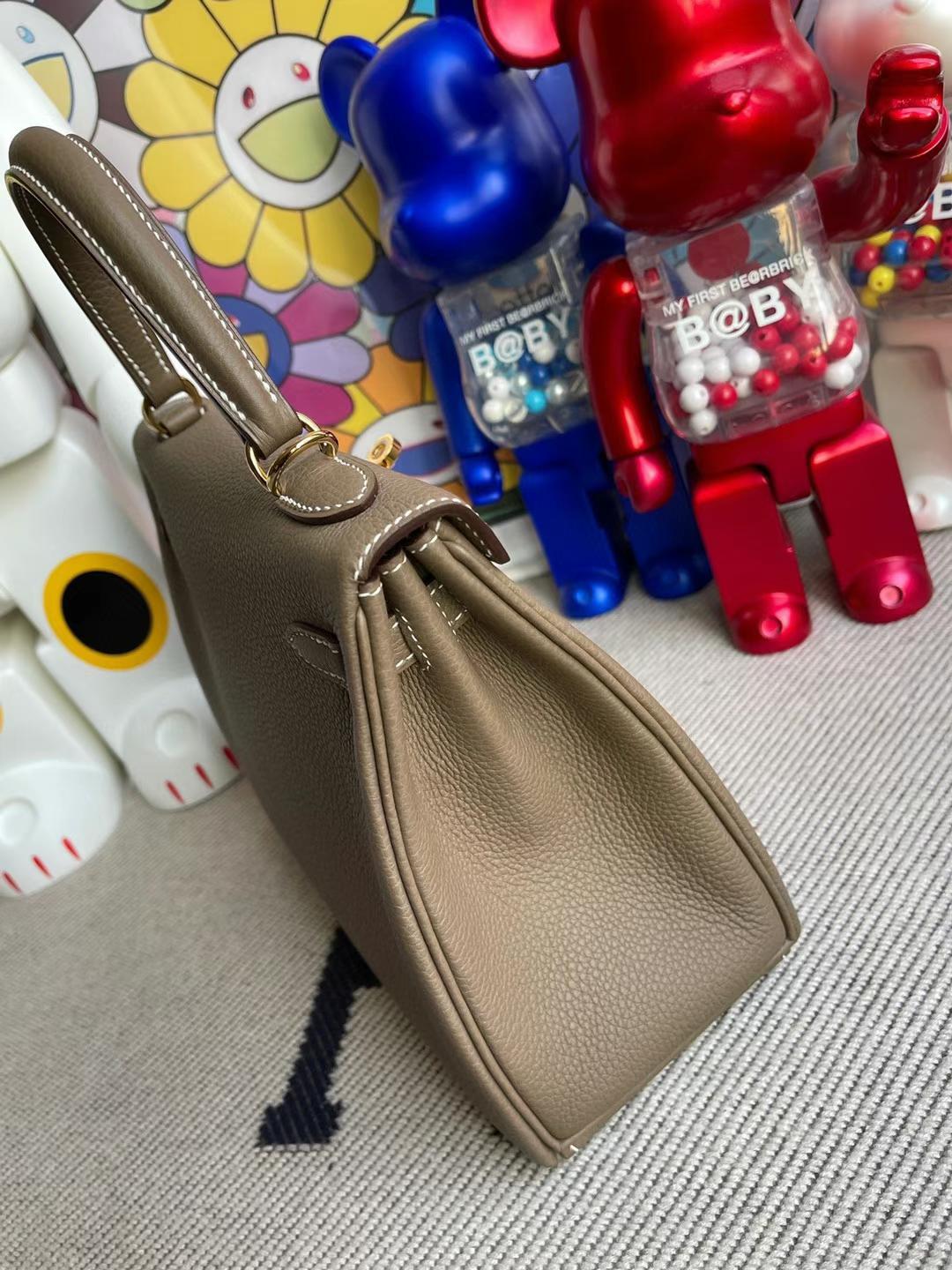 Hermès（爱马仕）Kelly 凯莉包 Togo Ck18 大象灰 Ghw 顶级工艺 全手工缝制 金扣 25cm