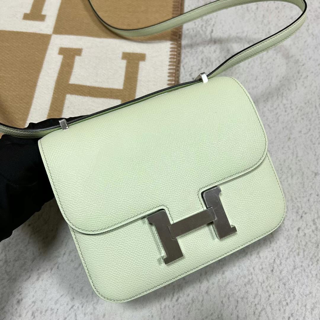 Hermès（爱马仕）Constance 康斯坦斯 Epsom 0S 气泡绿 银扣 19cm