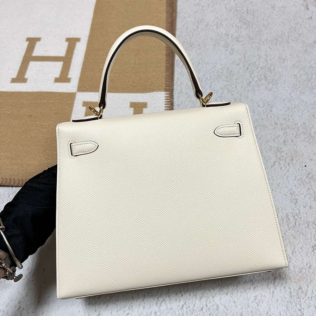 Hermès（爱马仕）Kelly 凯莉包 Epsom i2 奶油白 金扣 25cm