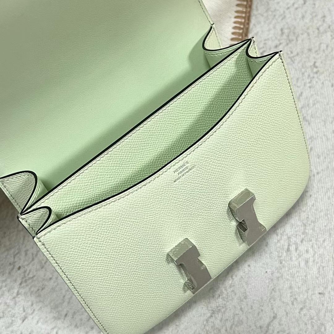 Hermès（爱马仕）Constance 康斯坦斯 Epsom 0S 气泡绿 银扣 19cm