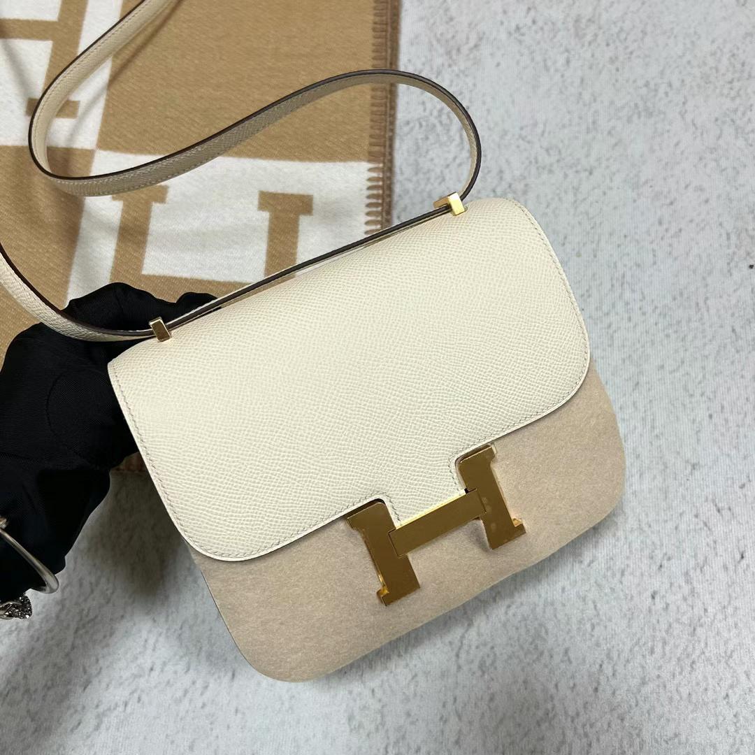 Hermès（爱马仕）Constance 康斯坦斯 Epsom i2 奶油白 金扣 19cm