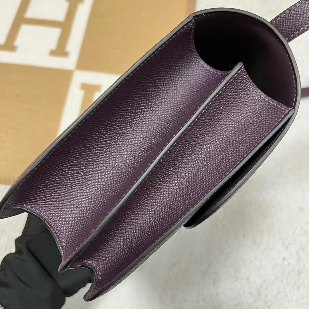 Hermès（爱马仕）Constance 康斯坦斯 Epsom Ck59 葡萄紫 玫瑰金扣 24cm