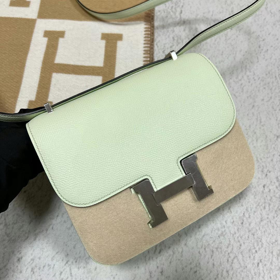 Hermès（爱马仕）Constance 康斯坦斯 Epsom 0S 气泡绿 银扣 19cm