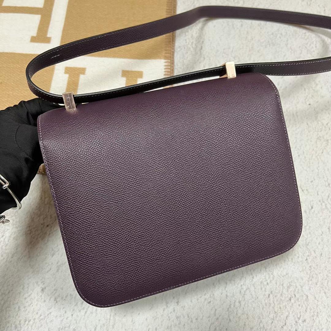 Hermès（爱马仕）Constance 康斯坦斯 Epsom Ck59 葡萄紫 玫瑰金扣 24cm