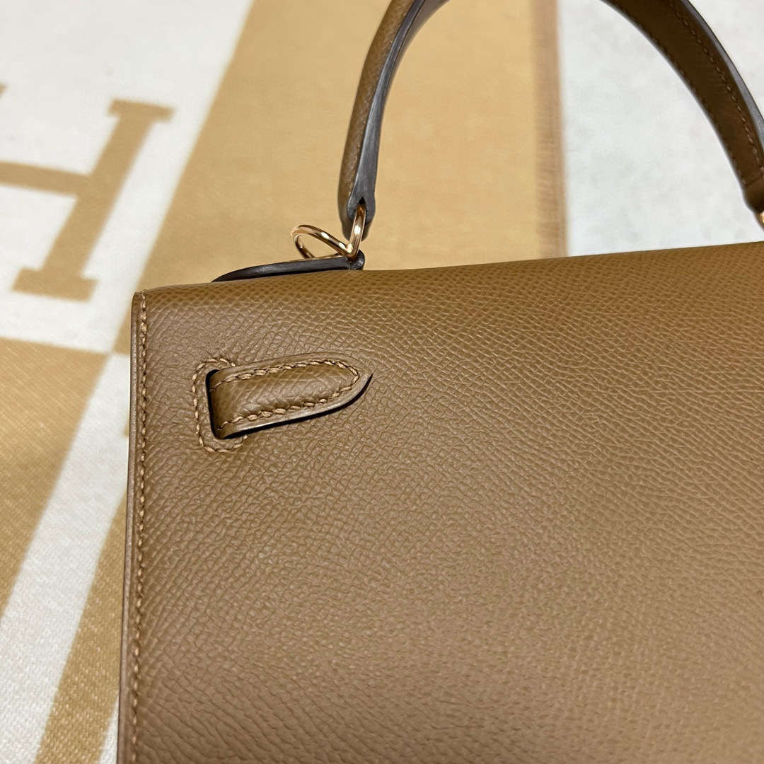 Hermès（爱马仕）Kelly 凯莉包 Epsom 3G 栗子色 玫瑰金扣 25cm