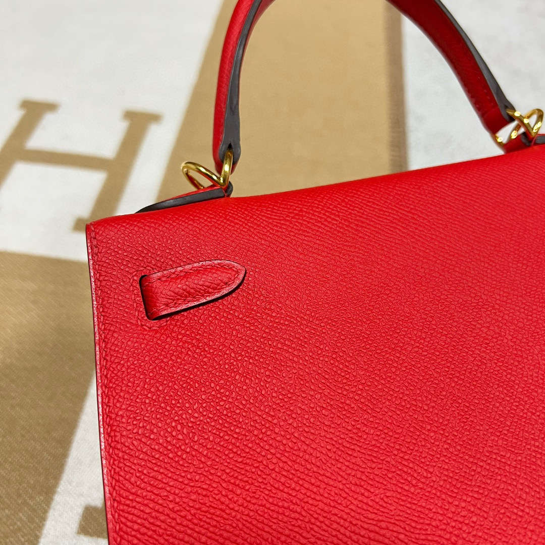 Hermès（爱马仕）Kelly 凯莉包 Epsom S3 心红色 金扣 25cm