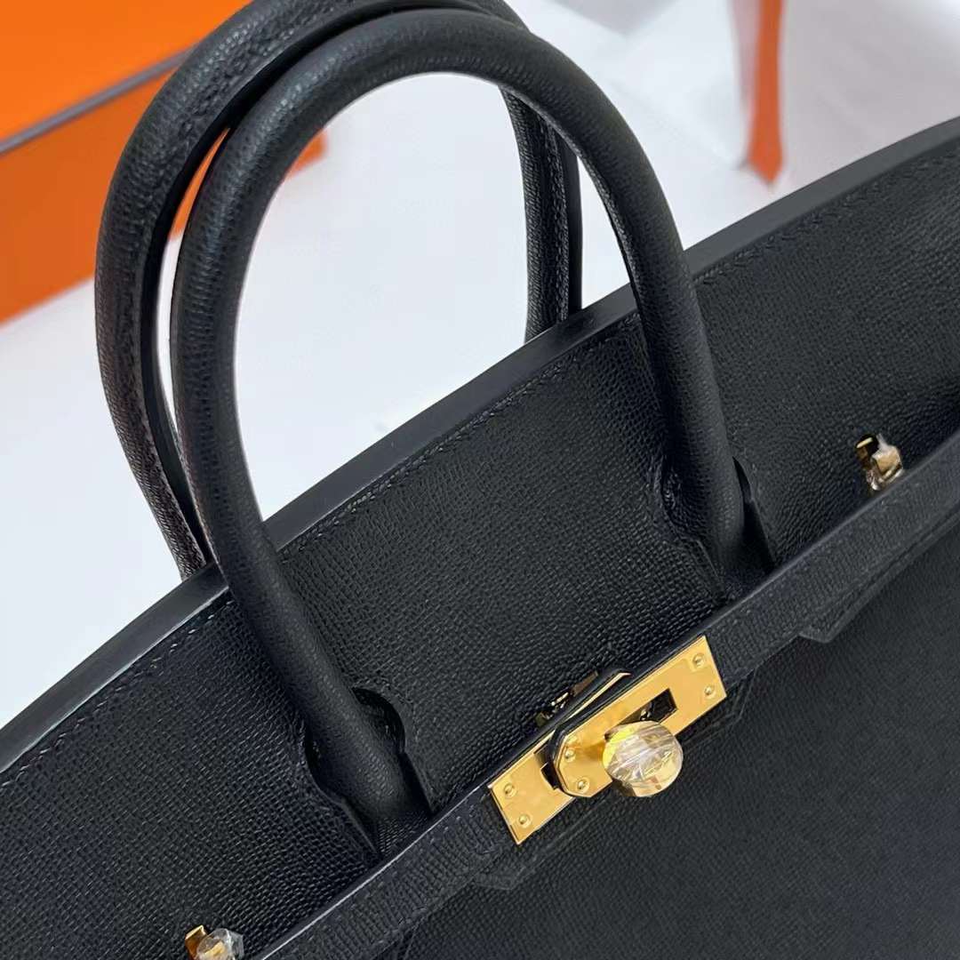 Hermès（爱马仕）Birkin 铂金包 Madame Ck89 黑色 金扣 25cm 全手工蜡线缝制 Ghw