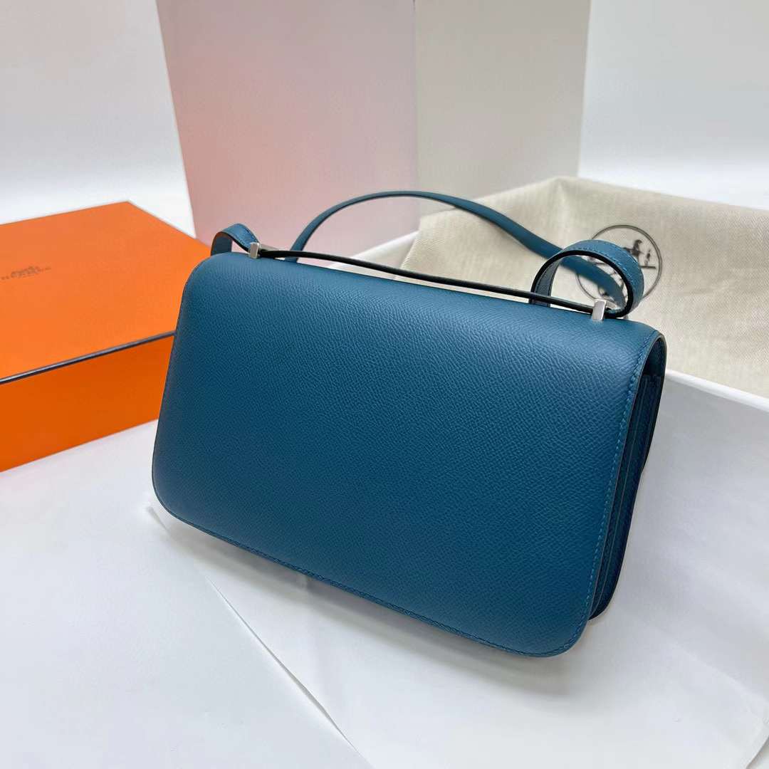 Hermès（爱马仕）Constance elan Epsom W0 博斯普鲁斯绿 银扣 26cm 全手工蜡线缝制 Phw