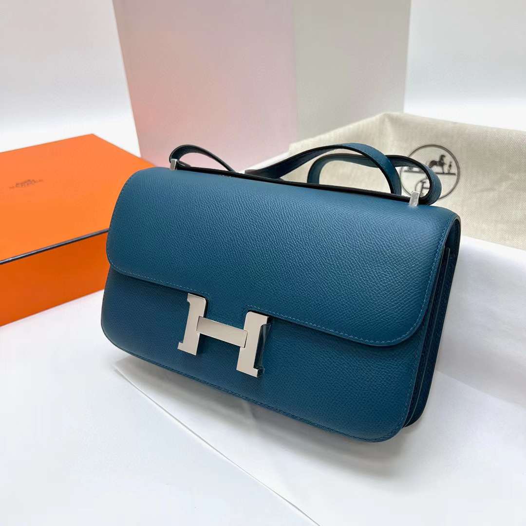 Hermès（爱马仕）Constance elan Epsom W0 博斯普鲁斯绿 银扣 26cm 全手工蜡线缝制 Phw