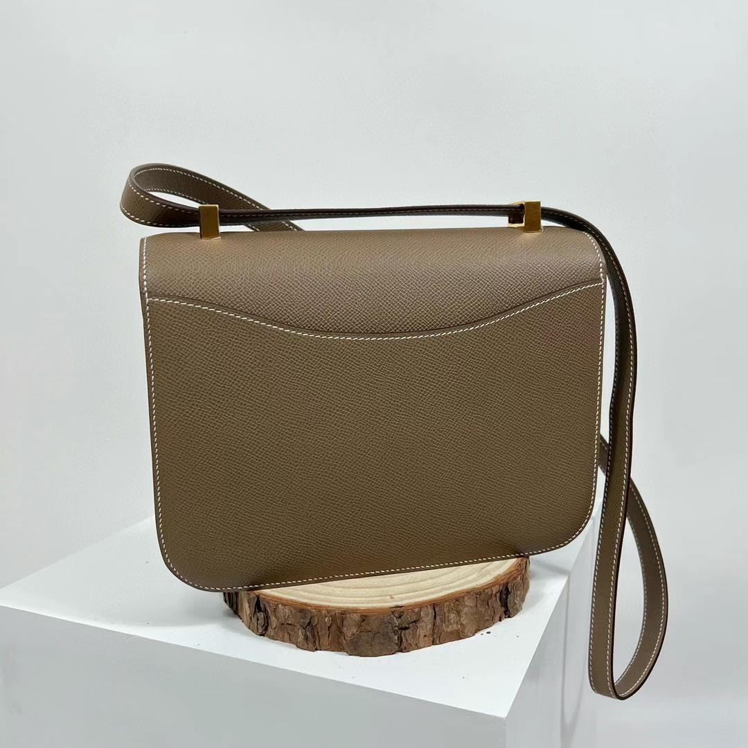 Hermès（爱马仕）Constance 24-1 单层镜子款 Epsom Ck18 大象灰 全手工蜡线缝制 金扣 24cm