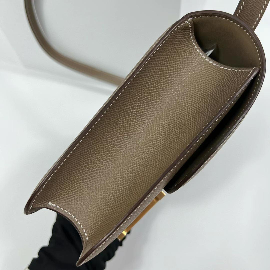Hermès（爱马仕）Constance 24-1 单层镜子款 Epsom Ck18 大象灰 全手工蜡线缝制 金扣 24cm
