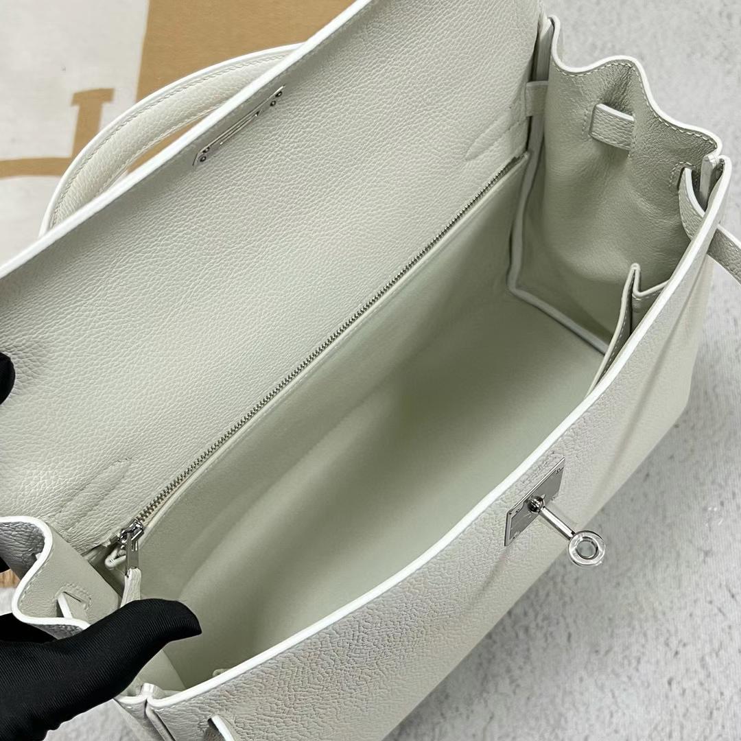 Hermès（爱马仕）Kelly 凯莉包 Togo皮 01 纯白 银扣 32cm