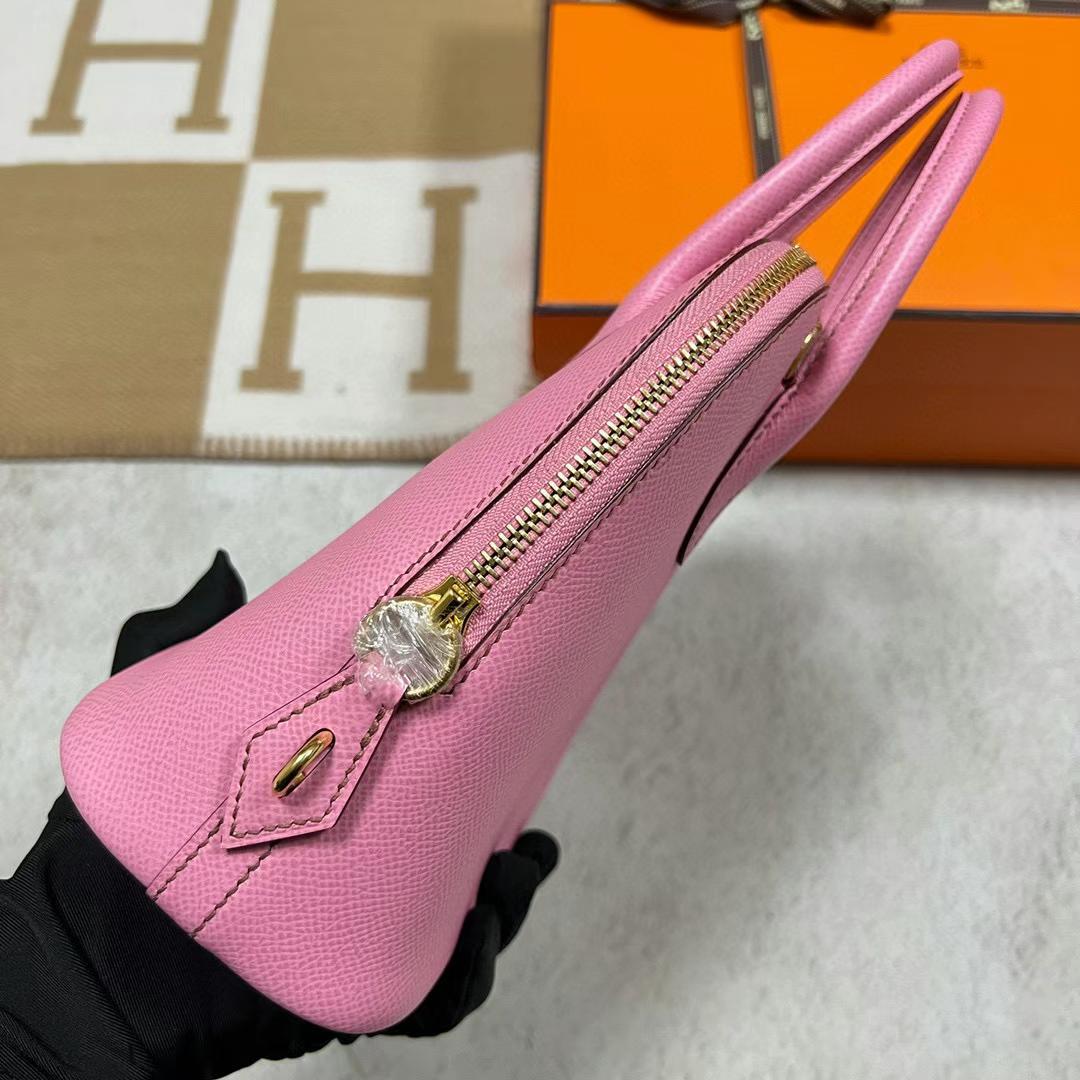 Hermès（爱马仕）Bolide 保龄球包 Epsom 5P 樱花粉 金扣 25cm 全手工蜡线缝制 Ghw Stock