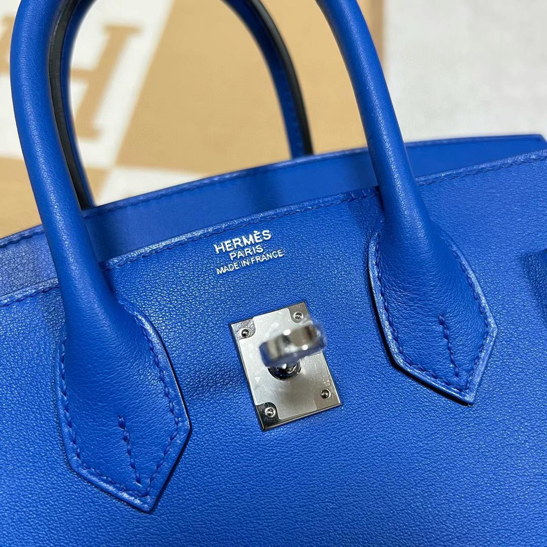 Hermès（爱马仕）Birkin 铂金包 Swift i7 琉璃蓝 银扣 25cm