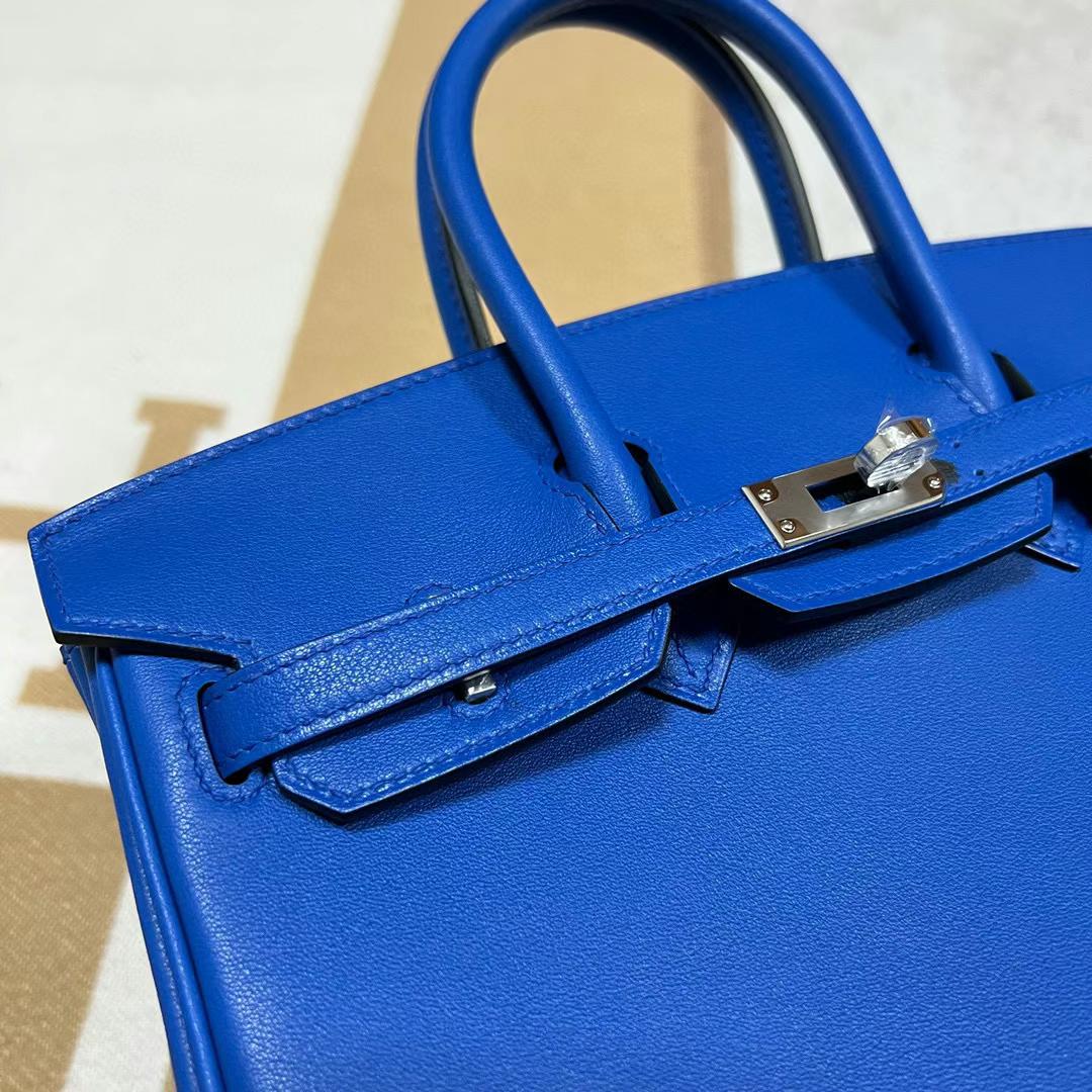 Hermès（爱马仕）Birkin 铂金包 Swift i7 琉璃蓝 银扣 25cm