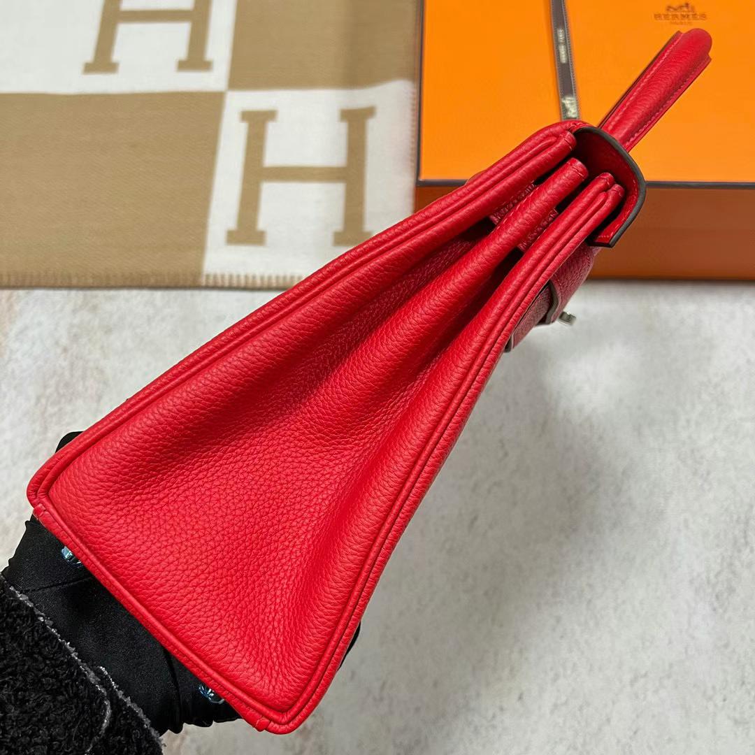 Hermès（爱马仕）Kelly 凯莉包 Togo皮 S3 心红色 银扣 28cm 全手工蜡线缝制 Phw