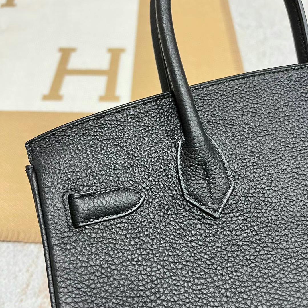 Hermès（爱马仕）Birkin 铂金包 Togo皮 Ck89 黑色 全手工蜡线缝制 Ghw Stock 金扣 30cm
