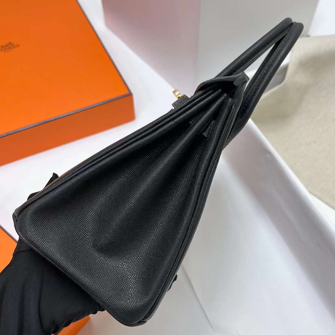 Hermès（爱马仕）Birkin 铂金包 Madame Ck89 黑色 金扣 25cm 全手工蜡线缝制 Ghw