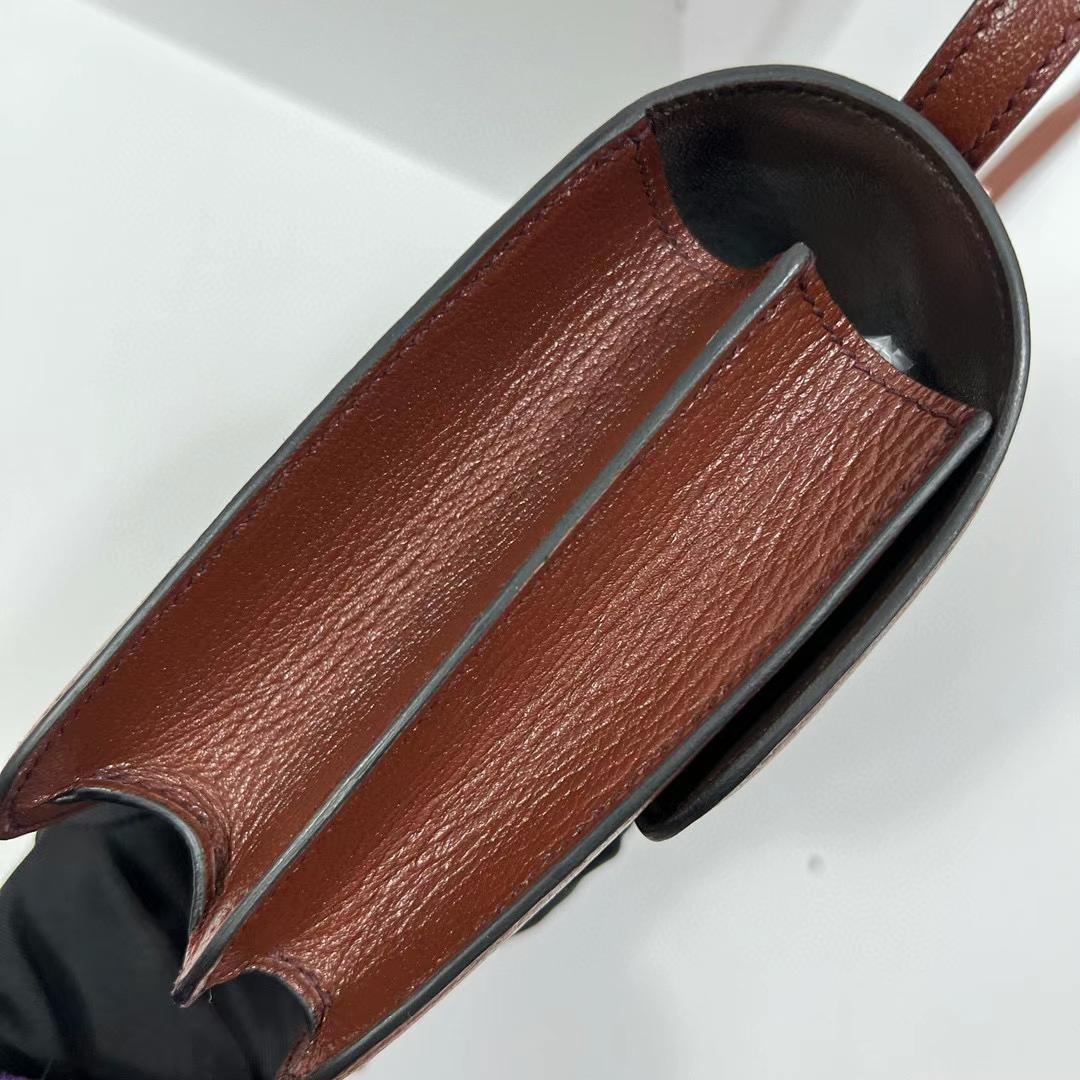 Hermès（爱马仕）Constance 空姐包 Chevre Ck41 哈瓦那色 内拼 乌木色 全手工蜡线缝制 金扣 PHW 19cm