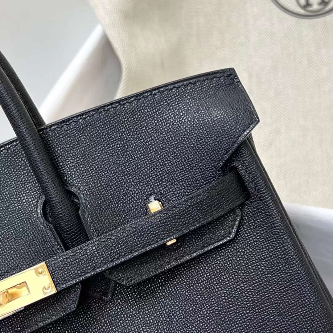Hermès（爱马仕）Birkin 铂金包 Madame Ck89 黑色 金扣 25cm 全手工蜡线缝制 Ghw