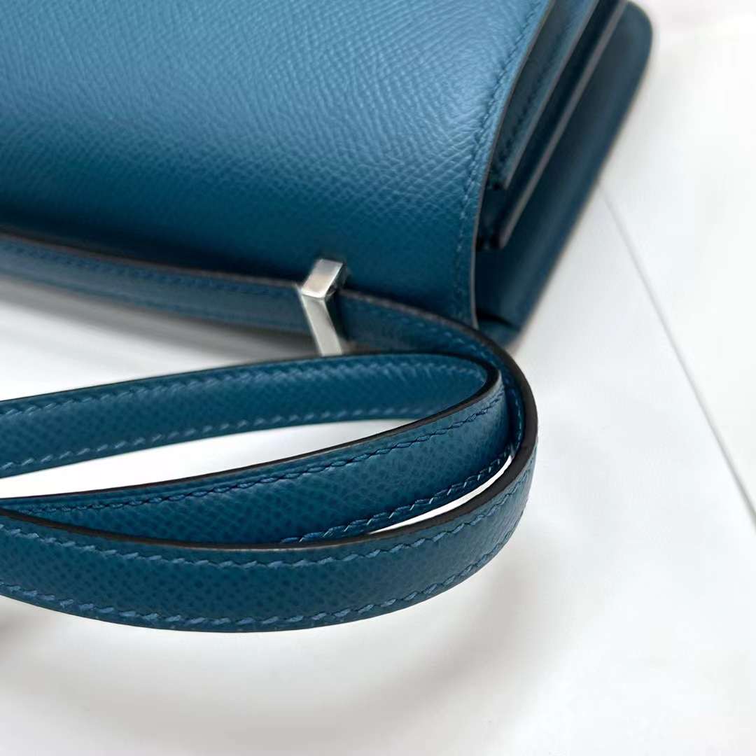 Hermès（爱马仕）Constance elan Epsom W0 博斯普鲁斯绿 银扣 26cm 全手工蜡线缝制 Phw