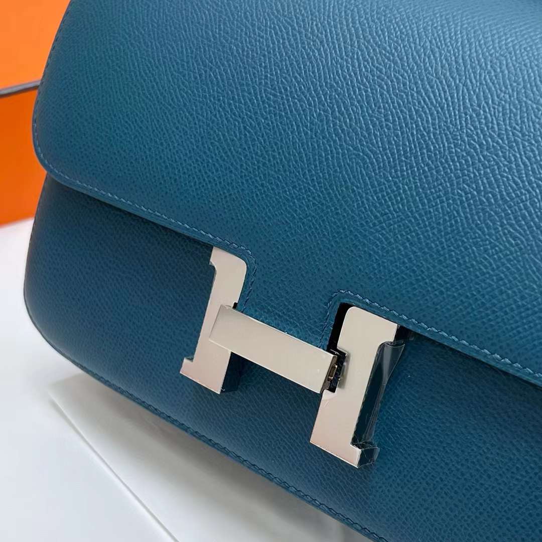 Hermès（爱马仕）Constance elan Epsom W0 博斯普鲁斯绿 银扣 26cm 全手工蜡线缝制 Phw