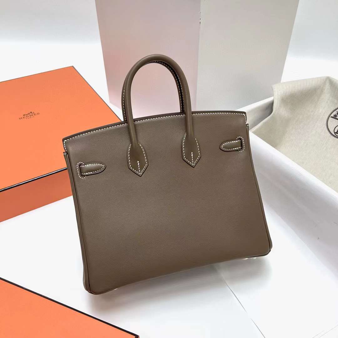 Hermès（爱马仕）Birkin 铂金包 Swift Ck18 大象灰 金扣 25cm 全手工蜡线缝制 Ghw