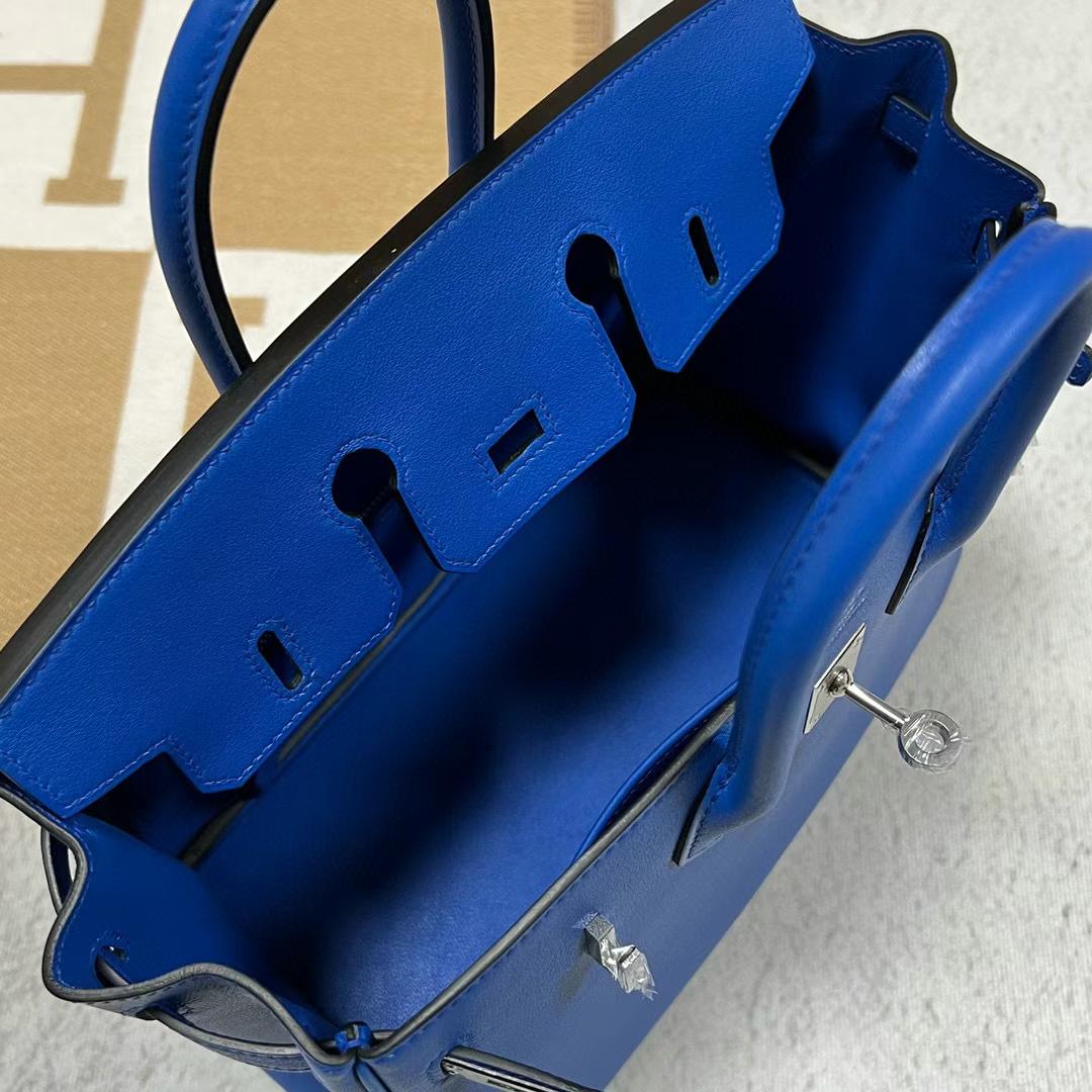 Hermès（爱马仕）Birkin 铂金包 Swift i7 琉璃蓝 银扣 25cm