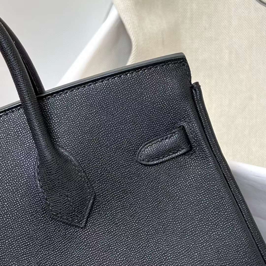 Hermès（爱马仕）Birkin 铂金包 Madame Ck89 黑色 金扣 25cm 全手工蜡线缝制 Ghw