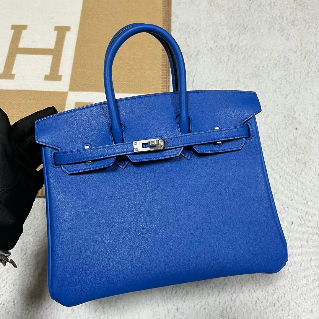 Hermès（爱马仕）Birkin 铂金包 Swift i7 琉璃蓝 银扣 25cm
