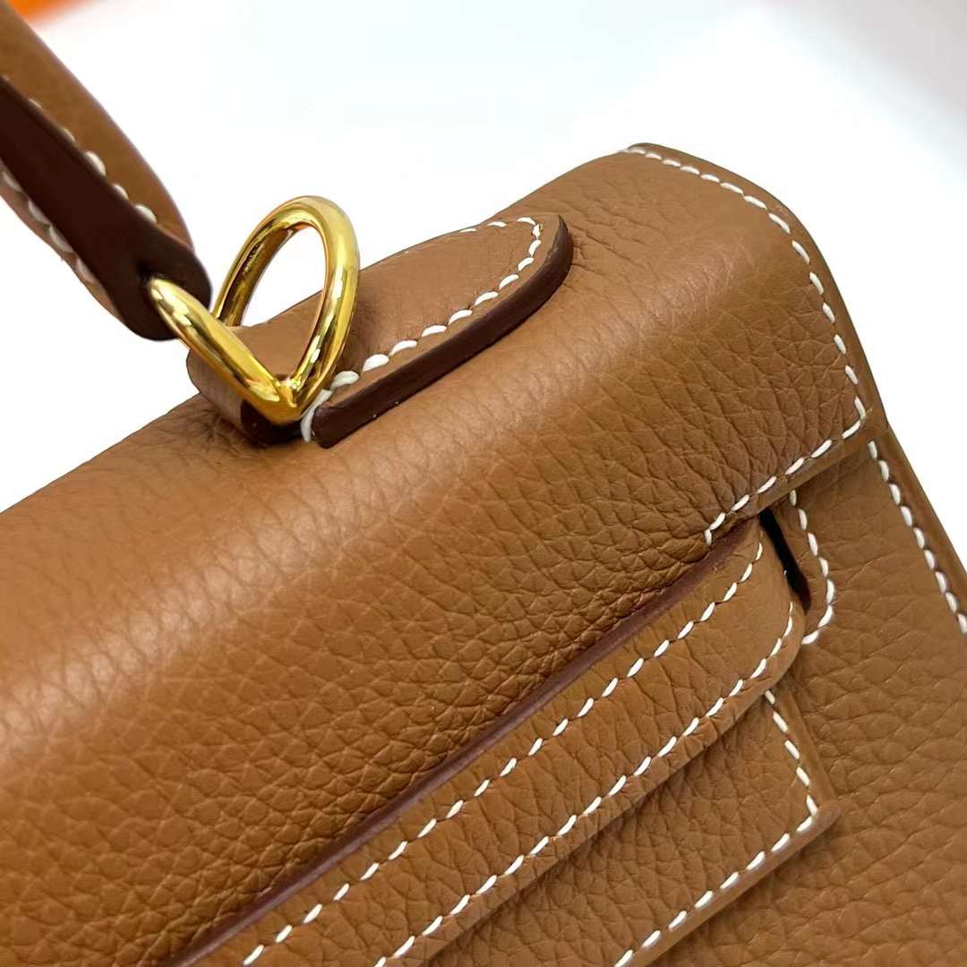 Hermès（爱马仕）Kelly 凯莉包 Sellier Togo 外缝 Ck37 金棕色 金扣 25cm 全手工蜡线缝制 Ghw