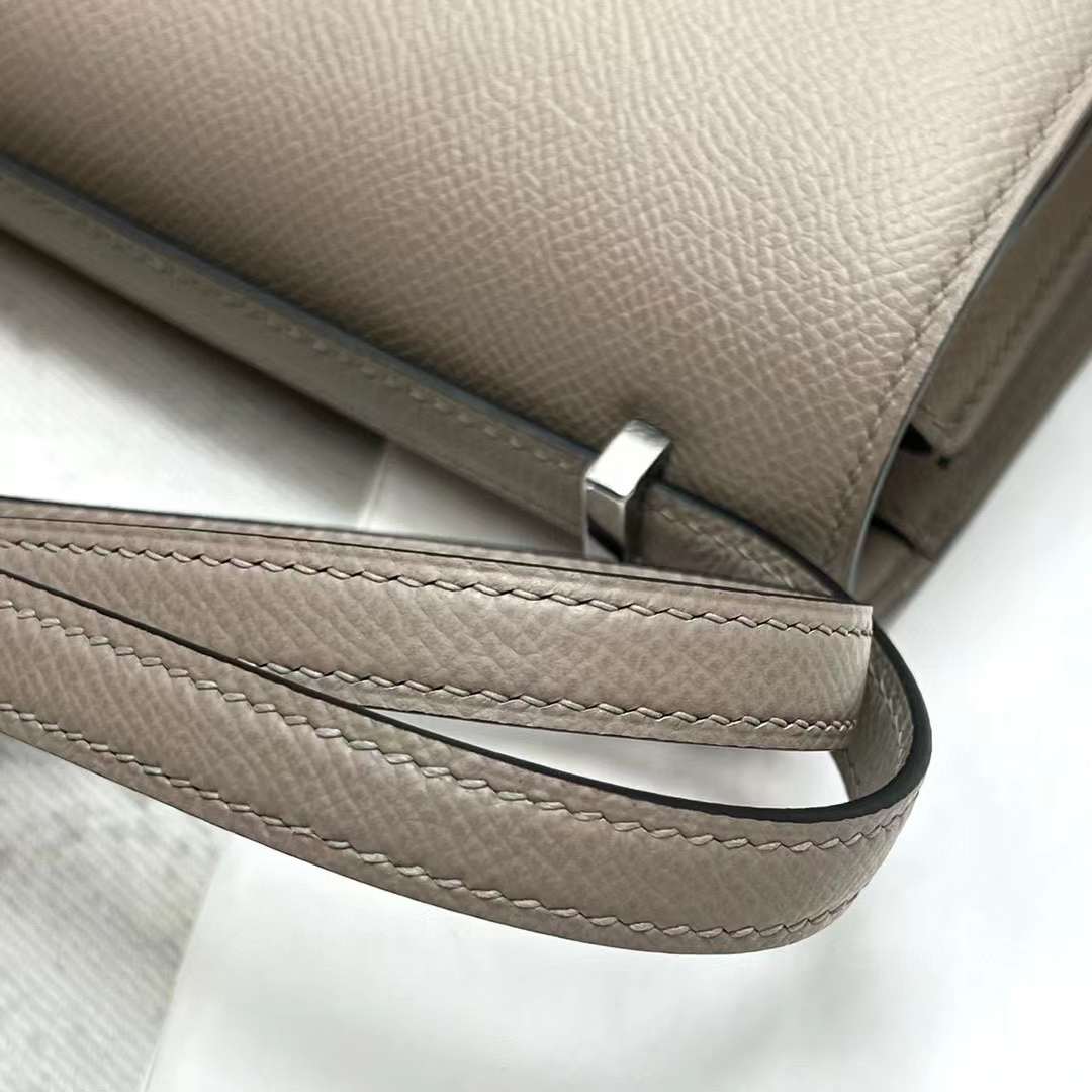 Hermès（爱马仕）Constance 康斯坦斯 Epsom M8 沥青灰 银扣 19cm 全手工蜡线缝制 Phw
