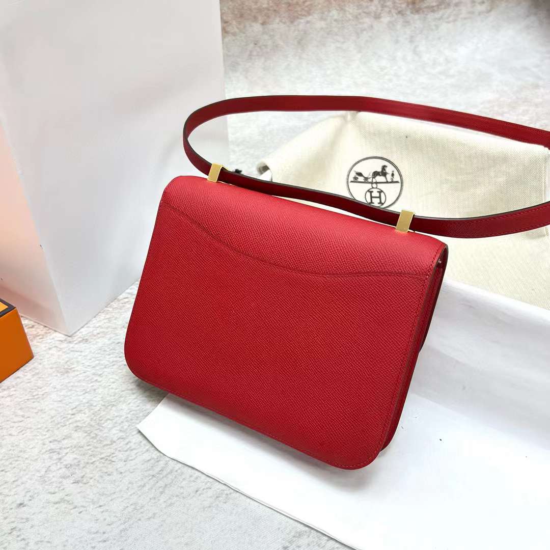 Hermès（爱马仕）Constance 康斯坦斯 24-1 镜子款 Epsom Q5 国旗红 金扣 24cm 全手工蜡线缝制 Ghw