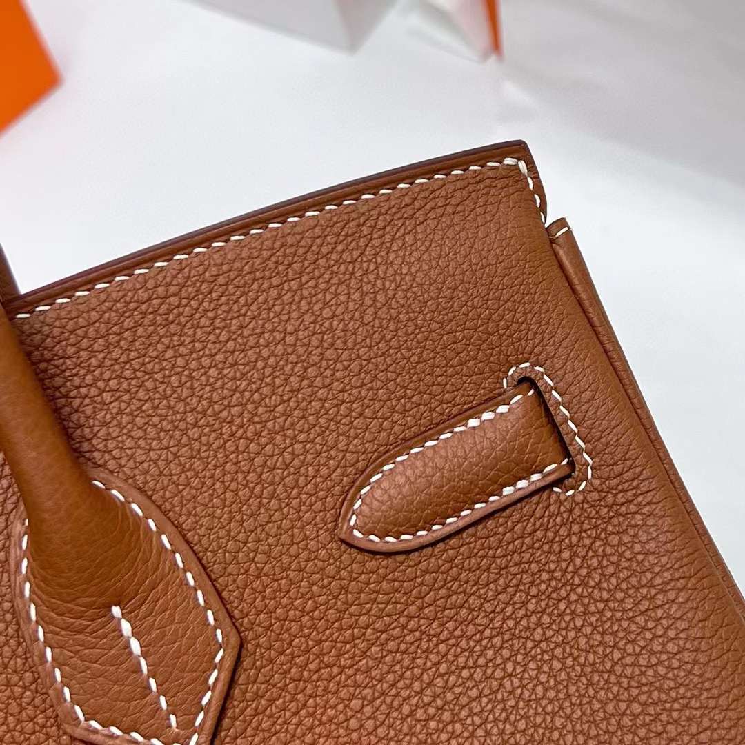 Hermès（爱马仕）Birkin 铂金包 Togo皮 Ck37 金棕色 金扣 30cm 全手工蜡线缝制 Ghw