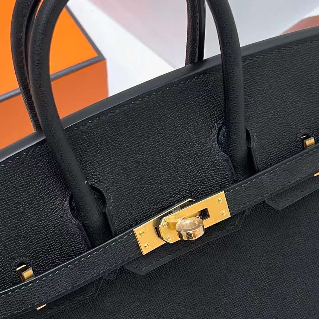 Hermès（爱马仕）Birkin 铂金包 Madame Sellier Ck89 黑色 金扣 25cm 全手工蜡线缝制 Ghw